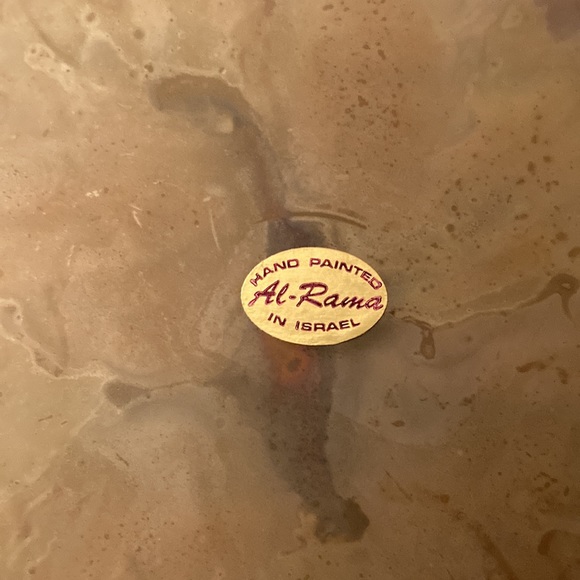 AL-RAMA Vintage Round Plater Hand Painted Made in Israel NWOT - Picture 7 of 8